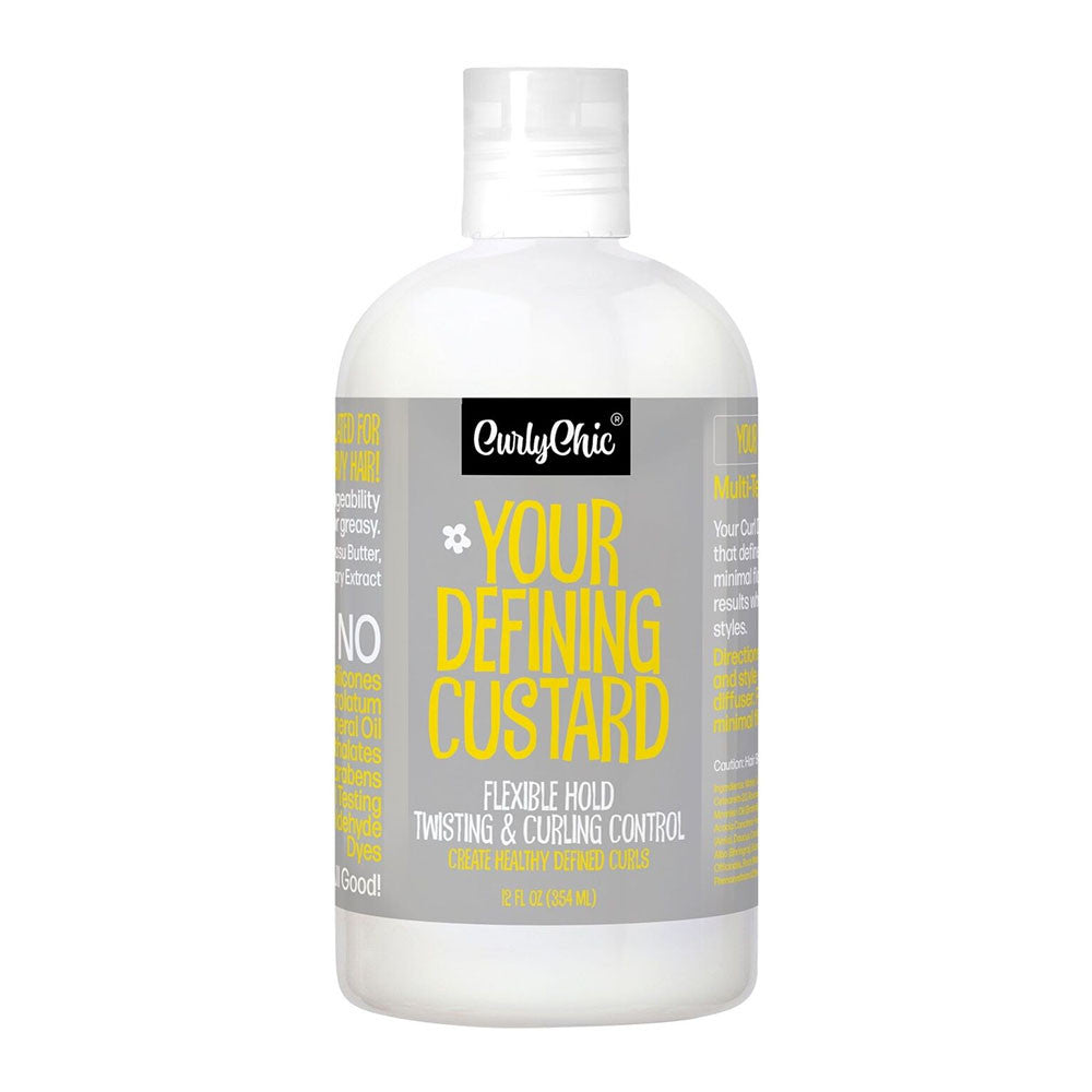 CurlyChic Your Defining Custard Flexible Hold Twisting and Curling Cream, 12 Oz